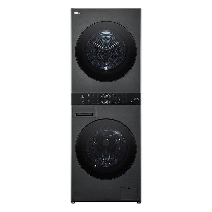 W4W8BVPKZHM.APBQME3 Wash-Tower 12/10 KG 1400 RPM 165.5x60x66 Inverter Heat Pump Glass Door Black Steel